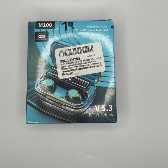 M100 Mini Wireless Earbuds Bluetooth 5.3 Waterproof IPX5 Digital Display #456 - Picture 2 of 7